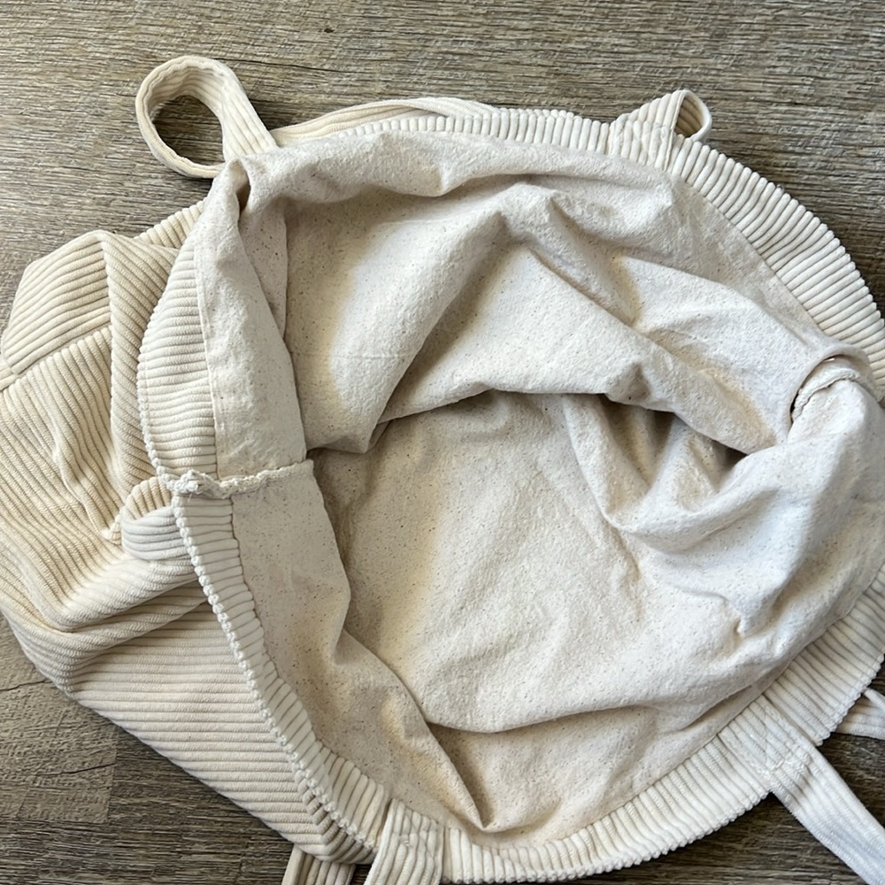 Sezane Ribbed Creme Tote Bag OS - Picture 4 of 4